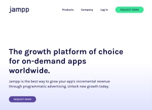 How jampp.com looks like on a tablet such as an iPad.