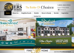 How jamyershomes.com looks like on a tablet such as an iPad.