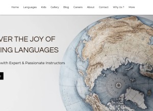 How jandclanguageschool.org looks like on a tablet such as an iPad.