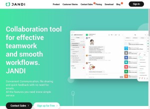How jandi.com looks like on a tablet such as an iPad.