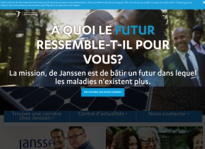 How janssen.com looks like on a tablet such as an iPad.
