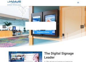 How janusdisplays.com looks like on a tablet such as an iPad.