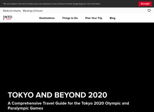 How japan.travel looks like on a tablet such as an iPad.