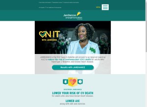 How jardiance.com looks like on a tablet such as an iPad.