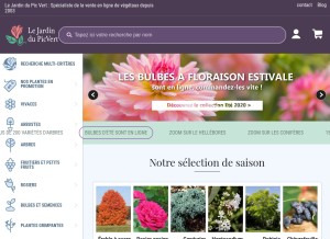 How jardindupicvert.com looks like on a tablet such as an iPad.