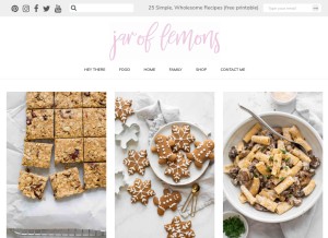 How jaroflemons.com looks like on a tablet such as an iPad.