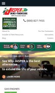 How jasperengines.com looks like on a mobile device such as an iPhone.