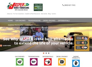 How jasperengines.com looks like on a tablet such as an iPad.