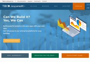 How jaspersoft.com looks like on a tablet such as an iPad.