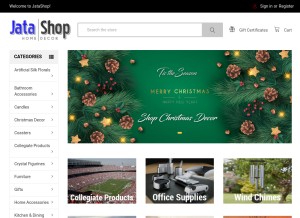 How jatashop.com looks like on a tablet such as an iPad.