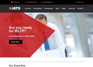 How jato.com looks like on a tablet such as an iPad.