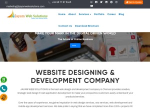 How jayamwebsolutions.com looks like on a tablet such as an iPad.