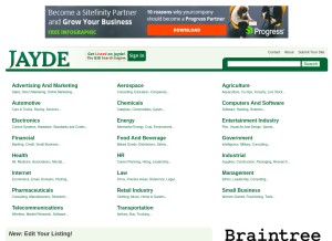 How jayde.com looks like on a tablet such as an iPad.