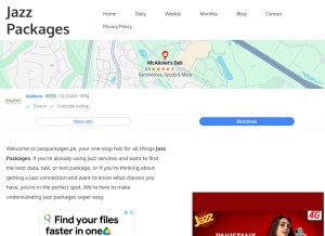 How jazzpackages.pk looks like on a tablet such as an iPad.