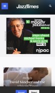 How jazztimes.com looks like on a mobile device such as an iPhone.