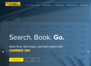 How jbhunt.com looks like on a tablet such as an iPad.