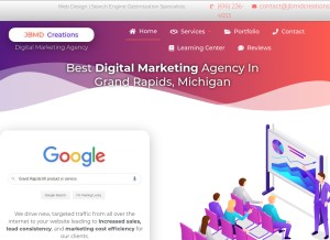 How jbmdcreations.com looks like on a tablet such as an iPad.