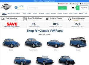 How jbugs.com looks like on a tablet such as an iPad.