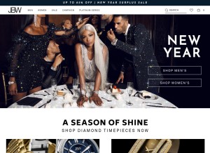 How jbw.com looks like on a tablet such as an iPad.