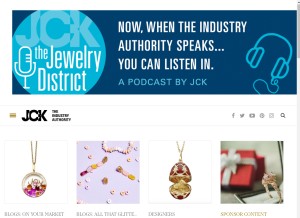 How jckonline.com looks like on a tablet such as an iPad.