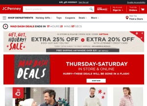 How jcp.com looks like on a tablet such as an iPad.