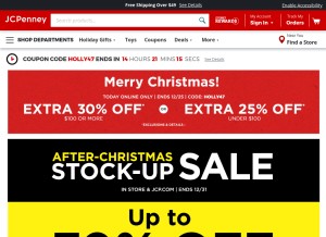 How jcpenney.com looks like on a tablet such as an iPad.