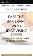 How jdadvising.com looks like on a mobile device such as an iPhone.