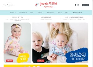 How jeannienmini.com looks like on a tablet such as an iPad.