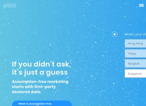 How jebbit.com looks like on a tablet such as an iPad.