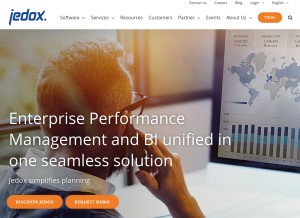 How jedox.com looks like on a tablet such as an iPad.