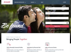 How jeevansathi.com looks like on a tablet such as an iPad.