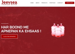 How jeevsea.com looks like on a tablet such as an iPad.