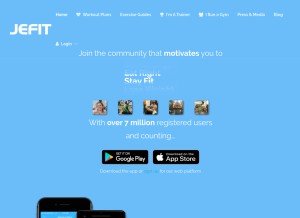 How jefit.com looks like on a tablet such as an iPad.