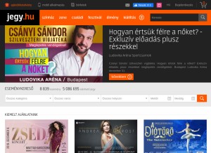 How jegy.hu looks like on a tablet such as an iPad.