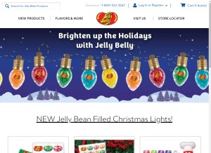 How jellybelly.com looks like on a tablet such as an iPad.