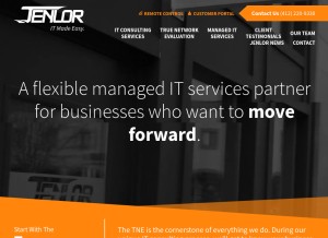 How jenlor.com looks like on a tablet such as an iPad.