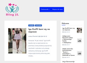 How jenniferlopez.pl looks like on a tablet such as an iPad.