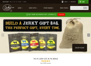 How jerky.com looks like on a tablet such as an iPad.