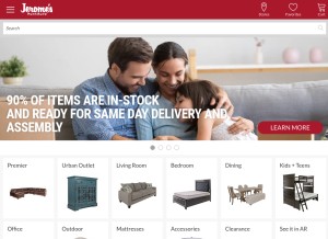 How jeromes.com looks like on a tablet such as an iPad.