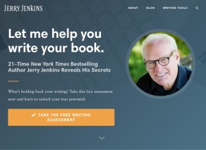 How jerryjenkins.com looks like on a tablet such as an iPad.