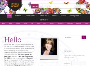 How jessicaadams.com looks like on a tablet such as an iPad.