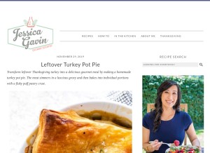 How jessicagavin.com looks like on a tablet such as an iPad.