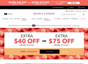 How jessicalondon.com looks like on a tablet such as an iPad.