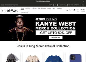 How jesusiskingmerchshop.com looks like on a tablet such as an iPad.