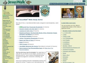 How jesuswalk.com looks like on a tablet such as an iPad.