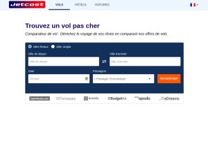 How jetcost.com looks like on a tablet such as an iPad.