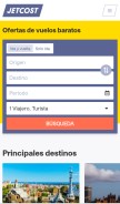 How jetcost.es looks like on a mobile device such as an iPhone.
