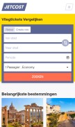 How jetcost.nl looks like on a mobile device such as an iPhone.