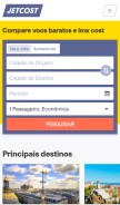 How jetcost.pt looks like on a mobile device such as an iPhone.