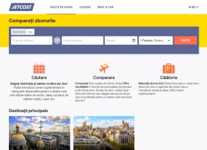 How jetcost.ro looks like on a tablet such as an iPad.